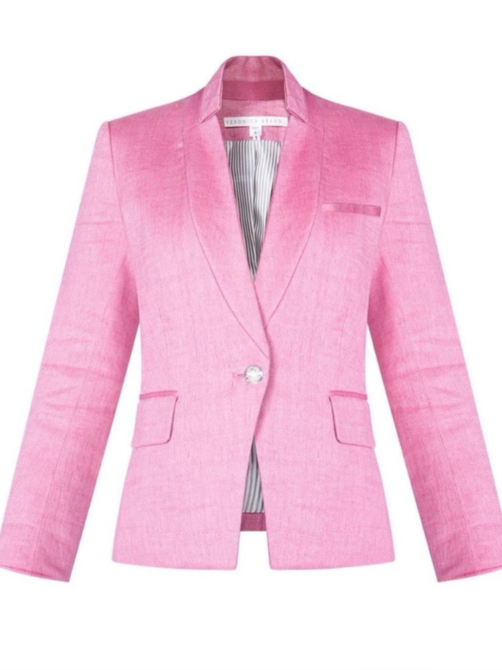 Veronica Beard Farley Orchid Linen Chambray Dickey Single Button Blazer